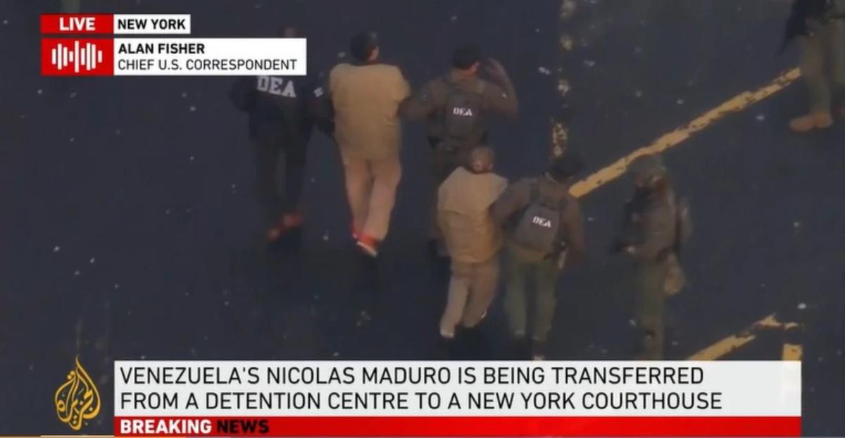 Presiden Venezuela Nicolas Maduro dan Istri Diborgol Dibawa ke Pengadilan AS Dijaga Agen Bersenjata