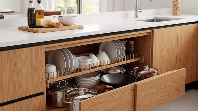 6 Model Rak Piring dari Kayu Estetik, Dapur Rapi dan Fungsional