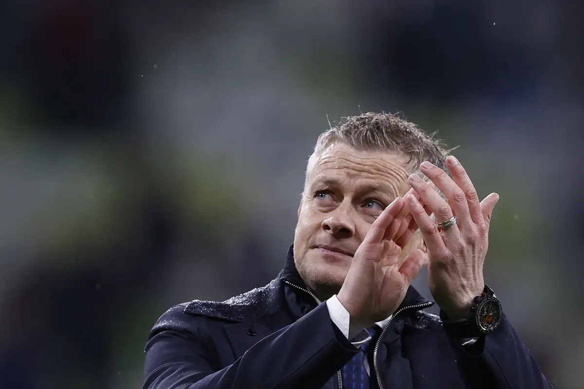 Pelatih Manchester United, Ole Gunnar Solskjaer, setelah timnya gagal menjuarai Liga Europa.