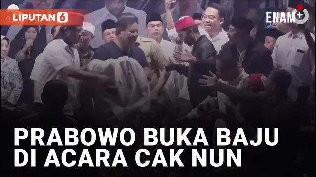 Datangi Acara Cak Nun, Prabowo Buka Baju