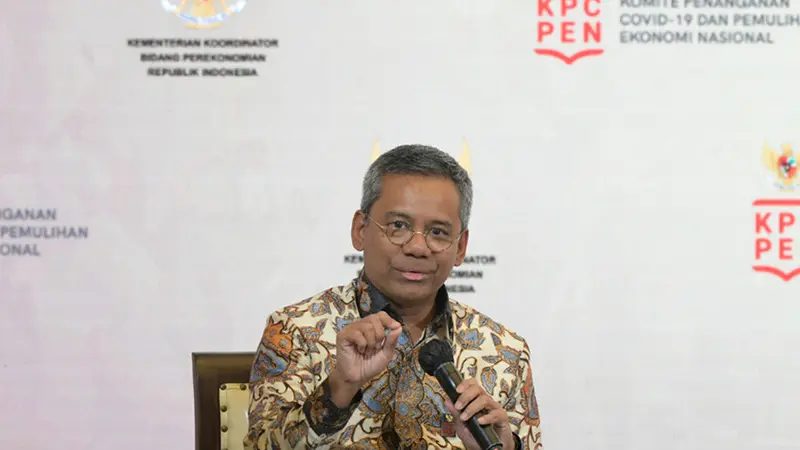 Wakil Menteri Keuangan (Wamenkeu) Suahasil Nazara saat berbicara pada Rapat Koordinasi Nasional Transisi Penangananan Covid-19 dan Pemulihan Ekonomi Nasional,  di Gedung AA Maramis Jakarta, Kamis (26/1/2023). (Dok Kemenkeu)