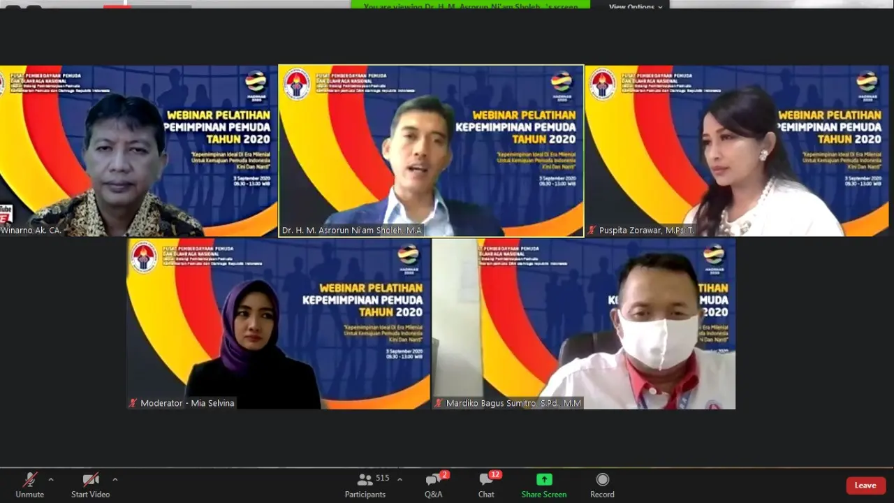 Ribuan Pemuda Ramaikan Seminar Online Kemenpora
