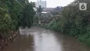 Suasana aliran Sungai Ciliwung di kawasan Rawajati, Jakarta, Selasa (17/12/2019). Hujan deras yang mengguyur Jakarta sejak siang menyebabkan debit air Sungai Ciliwung mulai mengalami kenaikan, namun masih terpantau normal. (Liputan6.com/Immanuel Antonius)