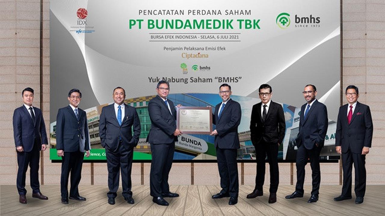Pencatatan saham PT Bundamedik Tbk (BMHS) pada Selasa, (6/7/2021) (Dok: BEI)