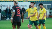 Justin Hubner bermain untuk Fortuna Sittard dalam laga uji coba melawan Bayer Leverkusen, Sabtu (2/8/2025). (Dok. Fortuna Sittard)