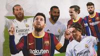Sergio Ramos, Lionel Messi, Karim Benzema, Antoine Griezmann, Lika Modric dan Gerard Pique. (Bola.com/Dody Iryawan)