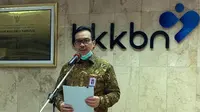 Kepala BKKBN, dr. Hasto Wardoyo, Sp.OG(K) saat konferensi pers peringatan Hari Kependudukan Dunia di Kantor Pusat BKKBN, Jumat (10/07).