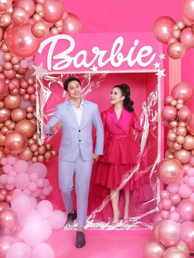 Felicya Angellista dan Immanuel Caesar Hito dalam pemotretan tema Barbie (Foto: instagram @fandy_the @fdphotography90)