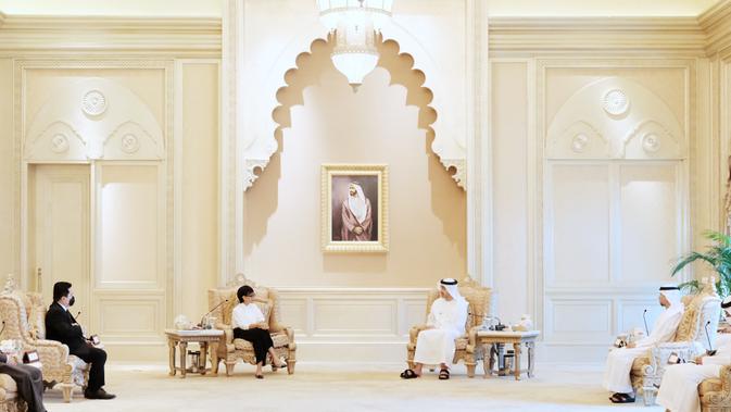 Pertemuan bilateral Indonesia - Uni Emirat Arab di Abu Dhabi (22/8/2020). Kedua negara membahas berbagai kerja sama, mulai dari penanganan COVID-19 hingga ekonomi (DIREKTORAT INFOMED KEMLU RI)