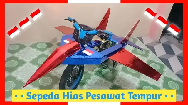 7 Potret Ide Kreatif Sepeda Hias Bertema Tank dan Pesawat Untuk Karnaval