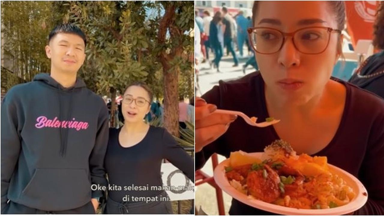 7 Potret Nikita Willy dan Indra Priawan Berburu Kuliner di Amerika, Tampil Simpel