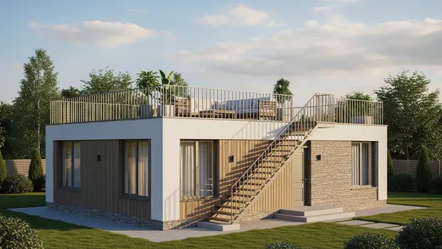 Contoh Rumah 1 Lantai dengan Rooftop Sederhana/Gemini AI