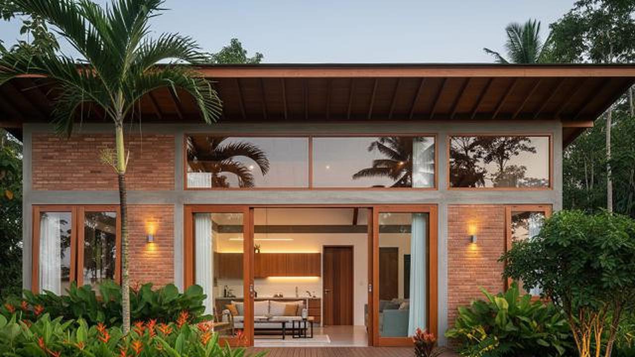 Desain Kontemporer Tropis yang Elegan/Desain Rumah Kecil ala Villa Pedesaan (Sumber: gemini.com)
