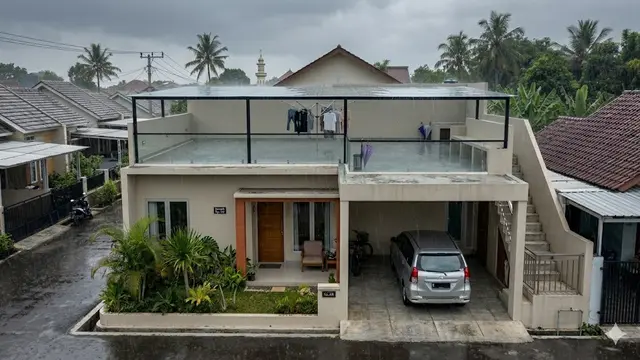 8 Contoh Rumah Tipe 36 dengan Atap Dak untuk Jemuran, Inspirasi Desain Modern