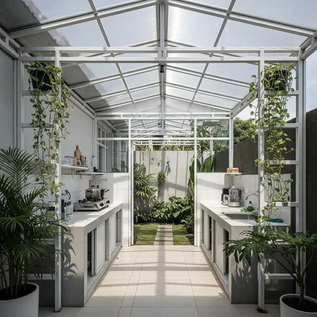 6 Desain Dapur Belakang dengan Baja Ringan yang Bisa Dibangun Bertahap