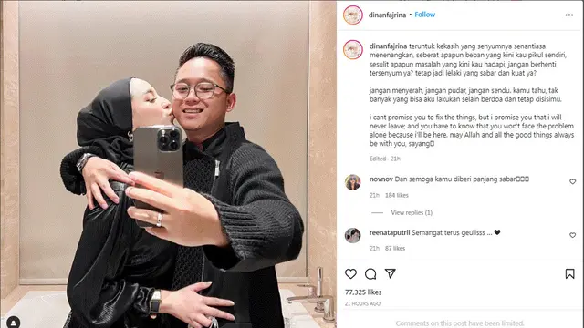 Dinan Fajrina berjanji akan tidak akan meninggalkan Doni Salmana