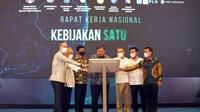 Rapat Kerja Nasional (Rakernas) Pelaksanaan Kebijakan Satu Peta Guna Memperkuat Pembangunan Nasional Berbasis Spasial di Hotel Borobudur Jakarta, pada Oktober 2022 lalu.