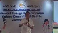 Direktur Utama PT Pertamina Hulu Indonesia (PHI) Sunaryanto dalam acara Bincang Asik Soal Migas Ala PHI, atau disingkat BASO IGA PHI di Jakarta, Jumat (14/6/2024).