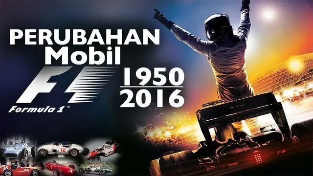 Video deretan perubahan mobil-mobil Formula 1 dari tahun 1950 sampai 2016.