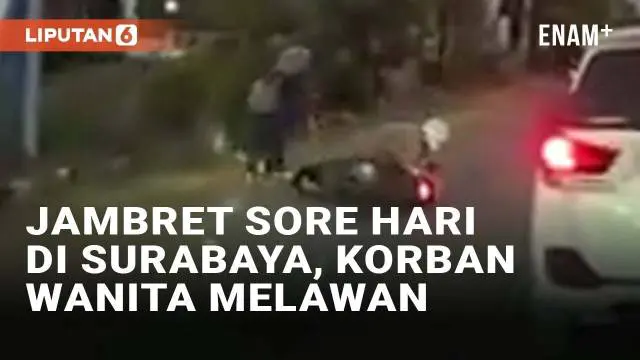 Aksi penjambretan terjadi di depan Kampus ITS Keputih, Surabaya (12/9/2024). Dua pelaku bermotor mengincar tas seorang wanita yang berjalan kaki. Upaya pelaku sempat mendapat perlawanan dari korban, terekam kamera dashboard mobil.