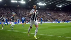 Newcastle United sukses melaju ke babak 16 besar Liga Champions setelah mengalahkan Qarabag dalam laga leg kedua yang berlangsung di St James Park, Inggris, Selasa (24/02/2026) waktu setempat. (AP Photo/Jon Super)