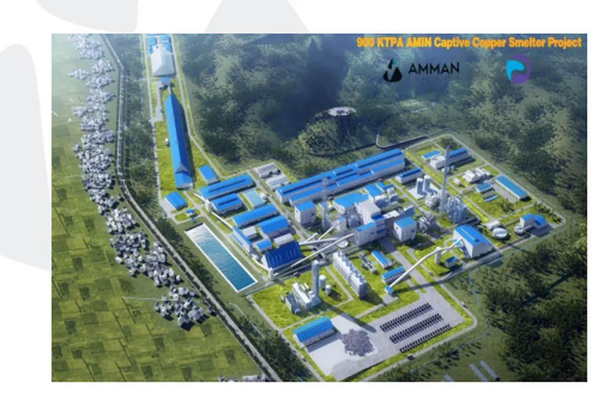 Proyek smelter PT Amman Mineral Nusa Tenggara (AMMAN) di Batu Hijau, Kabupaten Sumbawa Barat, Nusa Tenggara Barat