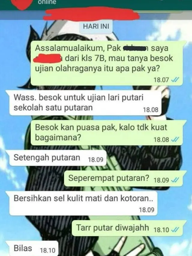 Chat Kocak Guru dan Murid Ini Bikin Tepuk Jidat