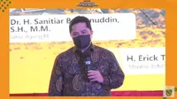 Menteri BUMN Erick Thohir dalam webinar Unika Atma Jaya ‘Efektivitas Penanganan Hukum dan Ekonomi dalam Kasus Mega Korupsi : Studi Kasus Jiwasraya’, Rabu (26/1/2022).