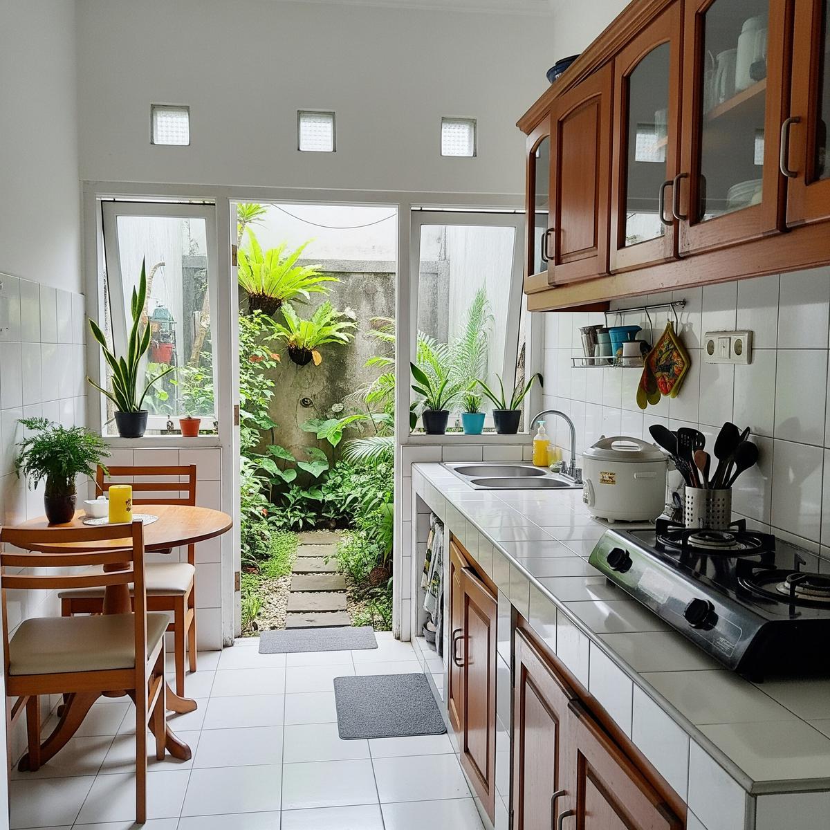 Cara Menyimpan Peralatan Dapur agar Meja Masak Tetap Kosong dan Rapi (AI Generated)