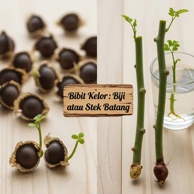 Biji dan Stek Batang Bibit Kelor
