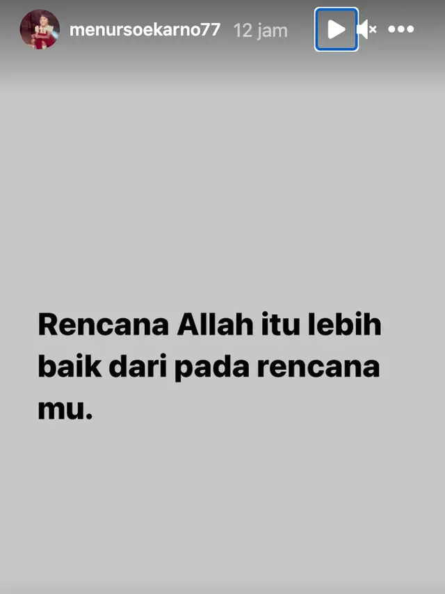 Unggahan Menur Soekarno. (Foto: Instagram @menursoekarno77)