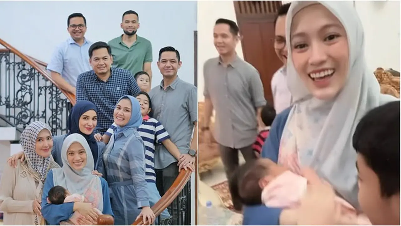 6 Momen Geng Mewah Jenguk Anak Ketiga Alyssa dan Dude Harlino, Sekalian Reuni