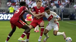 Kanada meraih kemenangan dengan skor 1-0 atas Peru. (AP Photo/Ed Zurga)
