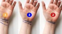Selain dari garis tangan, garis di pergelangan tangan juga memiliki arti.