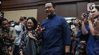 Usai melihat langsung sidang pembacaan dakwaan terhadap Tom Lembong, Anies Baswedan mengungkap pesan kepada majelis hakim agar dapat menangani perkara dugaan korupsi impor gula ini secara objektif. (Liputan6.com/Angga Yuniar)