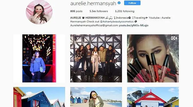 Akun Instagram Aureli Hemansyah (Foto: Ist)