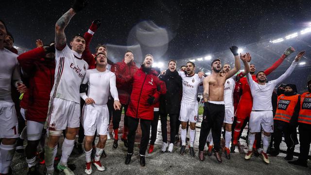 Selebrasi Pemain AC Milan Usai Singkirkan Lazio di Semifinal Coppa Italia