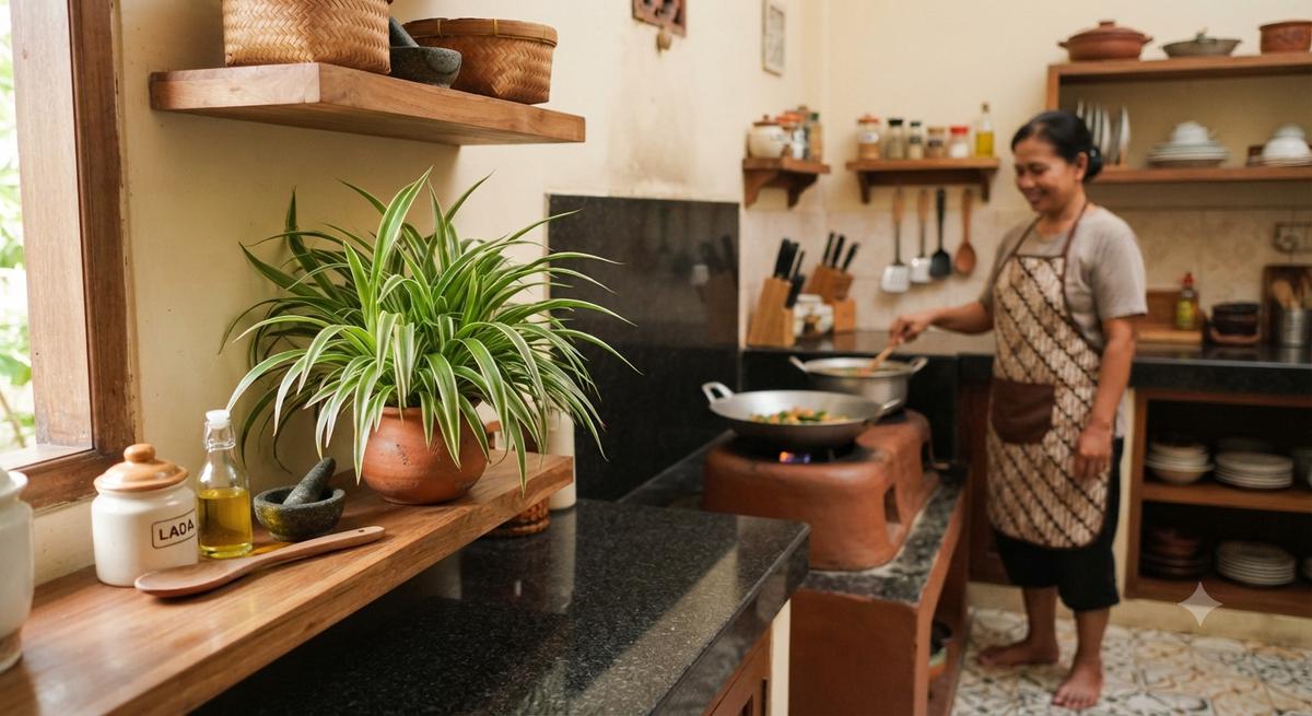 Tanaman hias yang tidak mudah layu meski dekat area memasak dan bikin Bunda tidak setress saat di dapur model lili paris