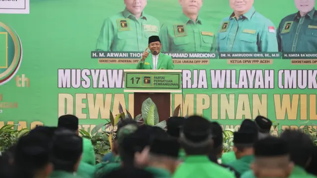 Plt Ketum PPP Muhamad Mardiono Membuka Musyawarah Kerja Wilayah (Mukerwil) 1 DPW Aceh
