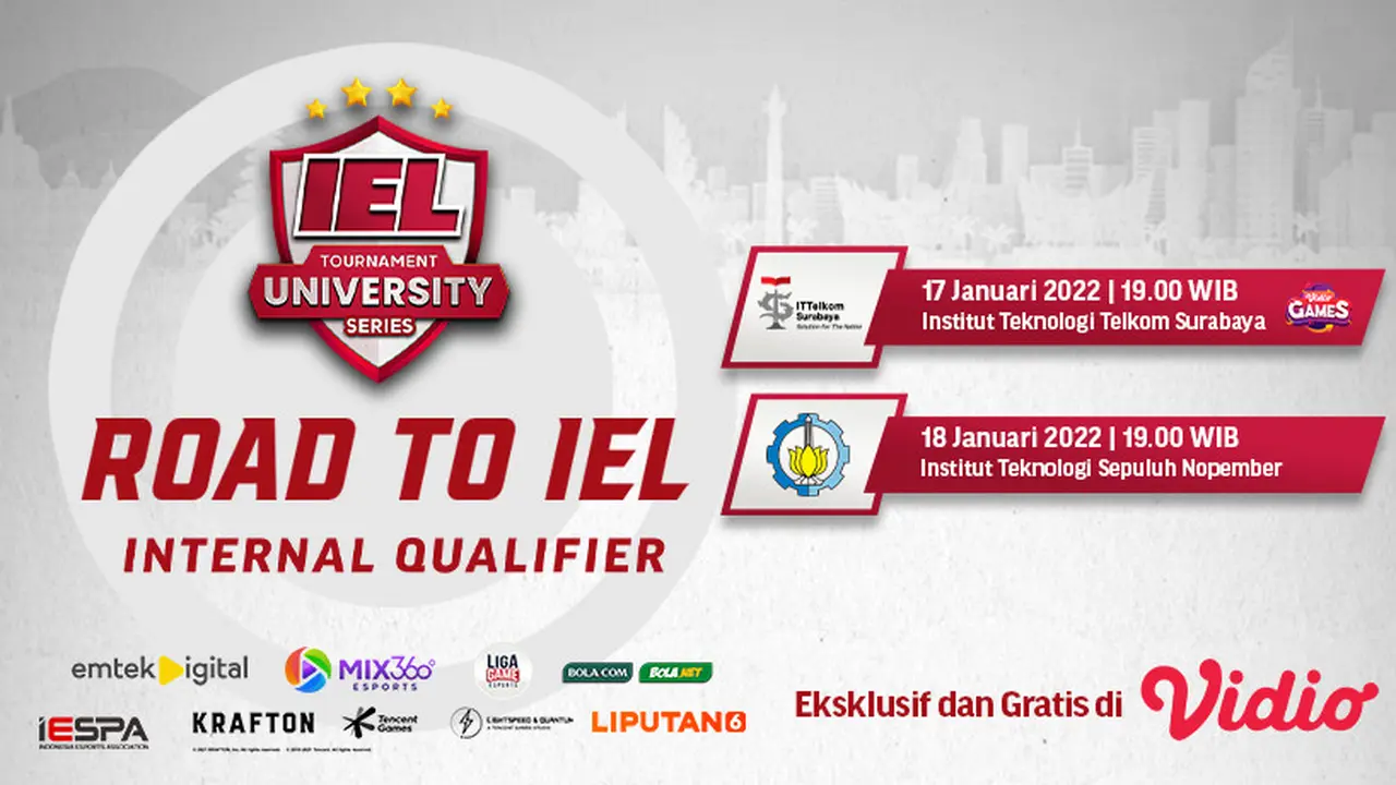 Link Live Streaming Road to IEL University Season 4 : Dota 2 Internal Qualifier di Vidio, 17-18 Januari 2022