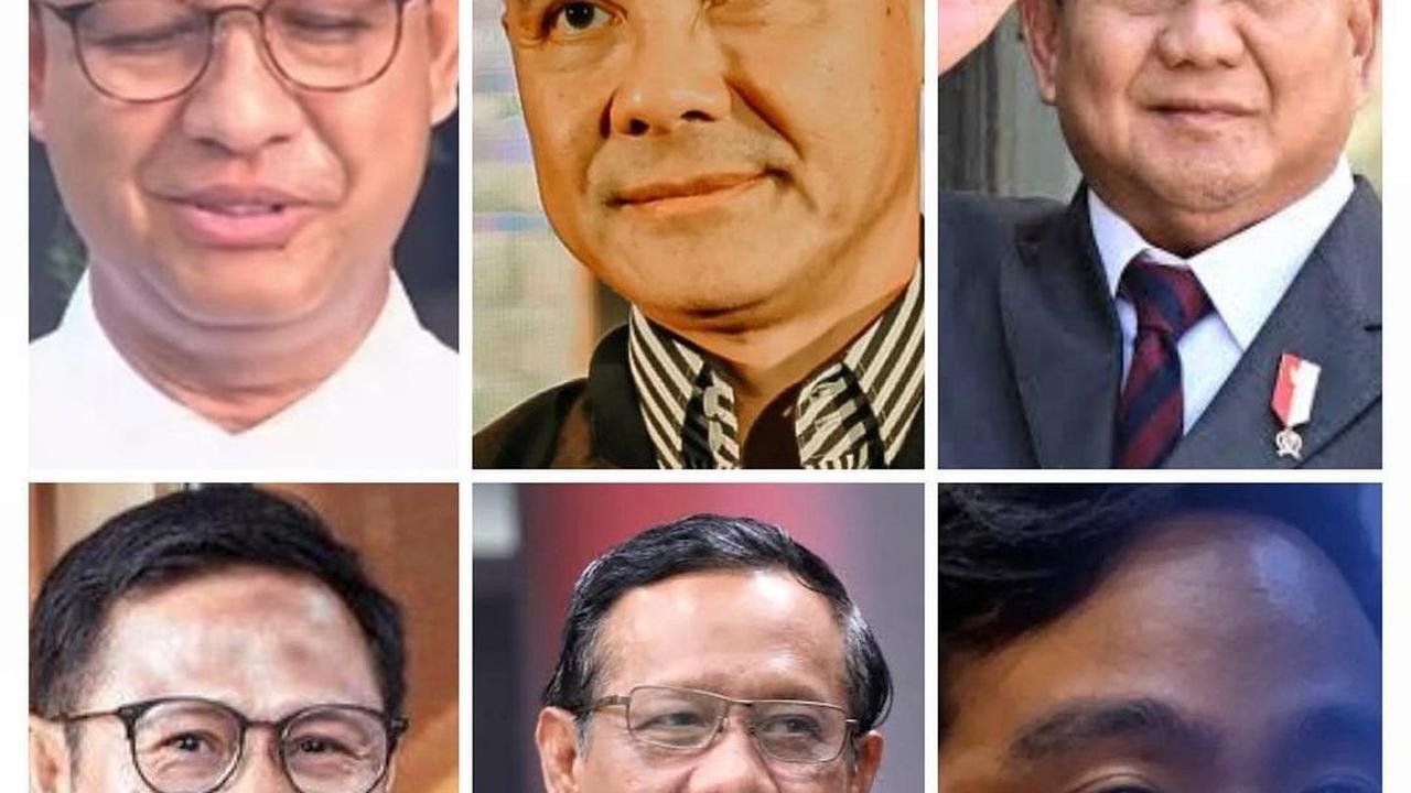 Lewat unggahan tersebut, Tompi mengunggah foto Anies Baswedan, Ganjar Pranowo, Prabowo Subianto, Muhaimin Iskandar, Mahfud MD, hingga Gibran Rakabuming Raka.<br>