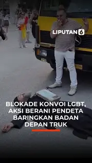 Blokade Konvoi LGBT, Aksi Berani Pendeta Baringkan Badan Depan Truk