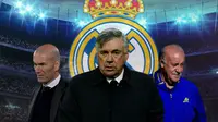 Real Madrid - Vicente Del Bosque, Carlo Ancelotti, Zinedine Zidane (Bola.com/Erisa Febri/Decika Fatmawaty)