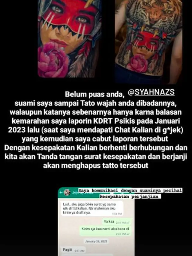 Alasan Rendy Kjaernett Buat Tato Wajah Syahnaz di Punggungnya, Balas Dendam Istri Laporkan KDRT