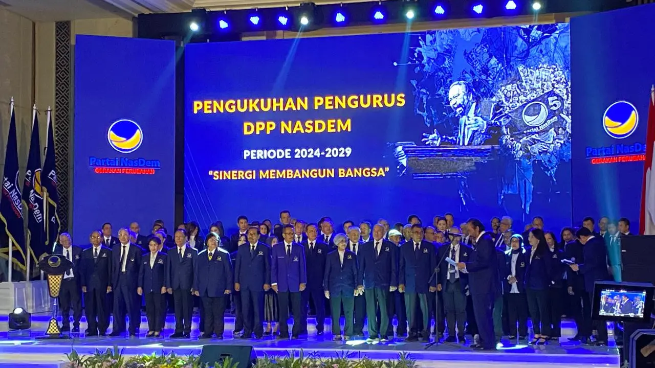 Pengukuhan pengurus DPP Partai Nasdem periode 2024-2029.