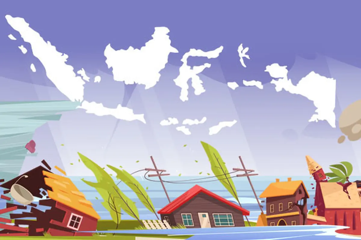 Ilustrasi bencana alam di Indonesia (Liputan6.com / Triyasni)