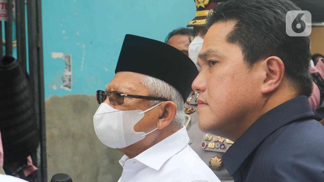 Wakil Presiden Ma’ruf Amin, Erick Thohir Hingga Kapolri meninjau lokasi kebakaran Depo Pertamina Plumpang