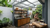 9 Model Dapur Terbuka Ukuran 2x2 Memakai Baja Ringan dan Atap Bening