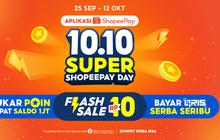 Hemat Maksimal di 10.10 Super ShopeePay Day: Flash Sale Rp10, Tukar Poin Dapat Saldo Rp1 Juta, hingga Bayar QRIS Serba Seribu!