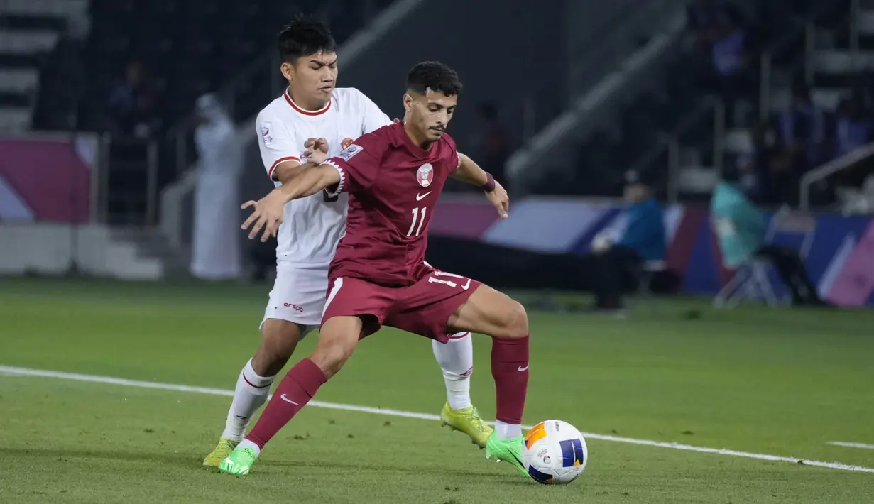 Gol kemenangan Qatar dicetak oleh Khaled Ali dan Ahmed Al Rawi. (Dok.PSSI)